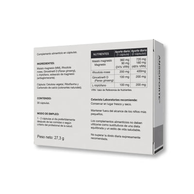 Pastillas para la ansiedad sin receta con Gincetine patentado - Ansioforte Celavista - Vista posterior