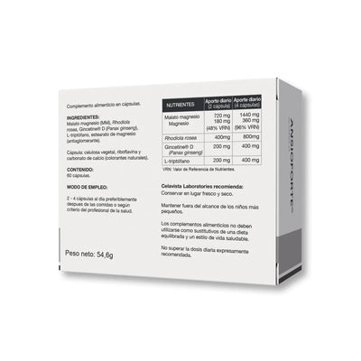 Pastillas para la ansiedad sin receta con Gincetine patentado - Ansioforte Celavista - Vista posterior