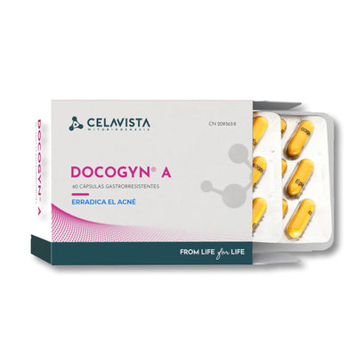 Pastillas naturales para el acné hormonal en mujeres adultas - Docogyn A vista frontal